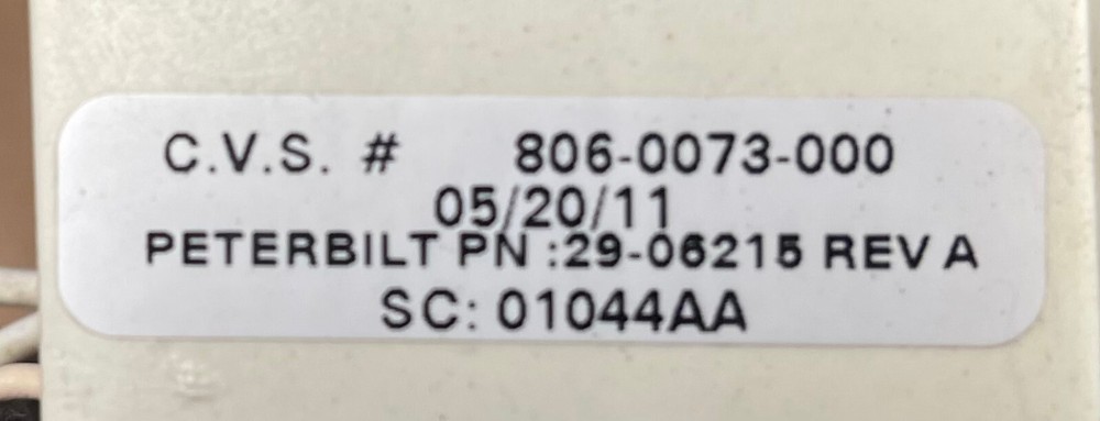 PETERBILT 386 Left/Driver Sleeper Control 29-06215