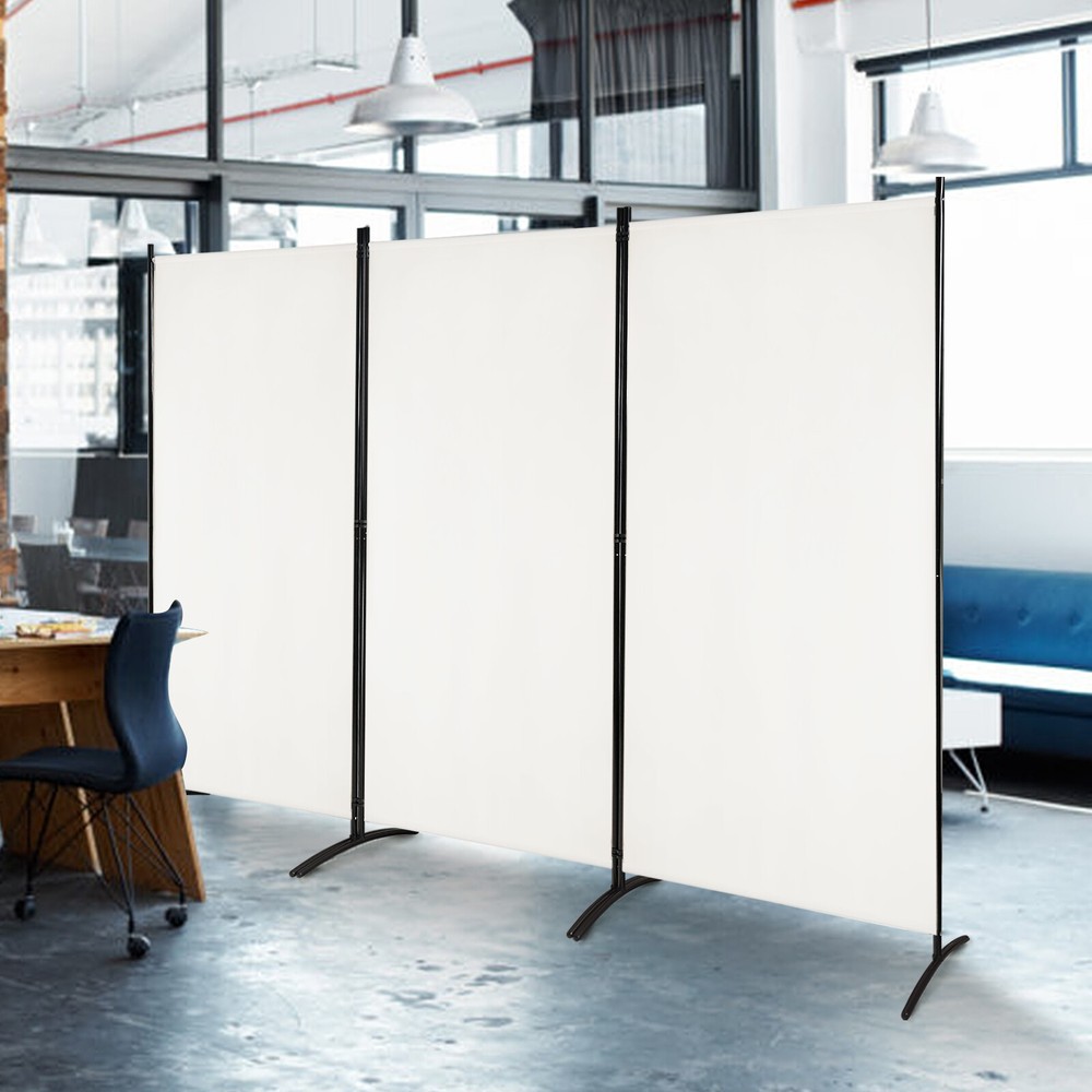 3-Panel Room Divider Folding Privacy Partition Screen for Office Room White