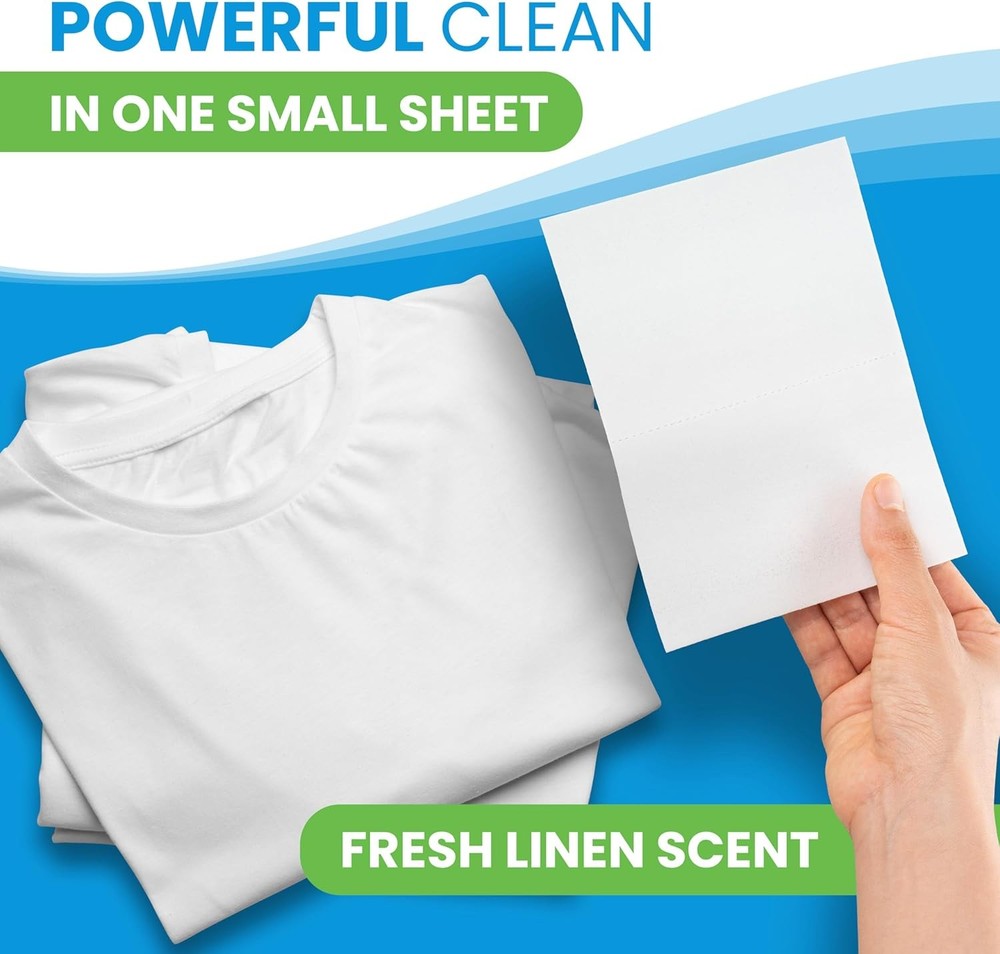 Laundry Deternt Sheets Fresh Linen Scent, Eco Earth Friendly Clean