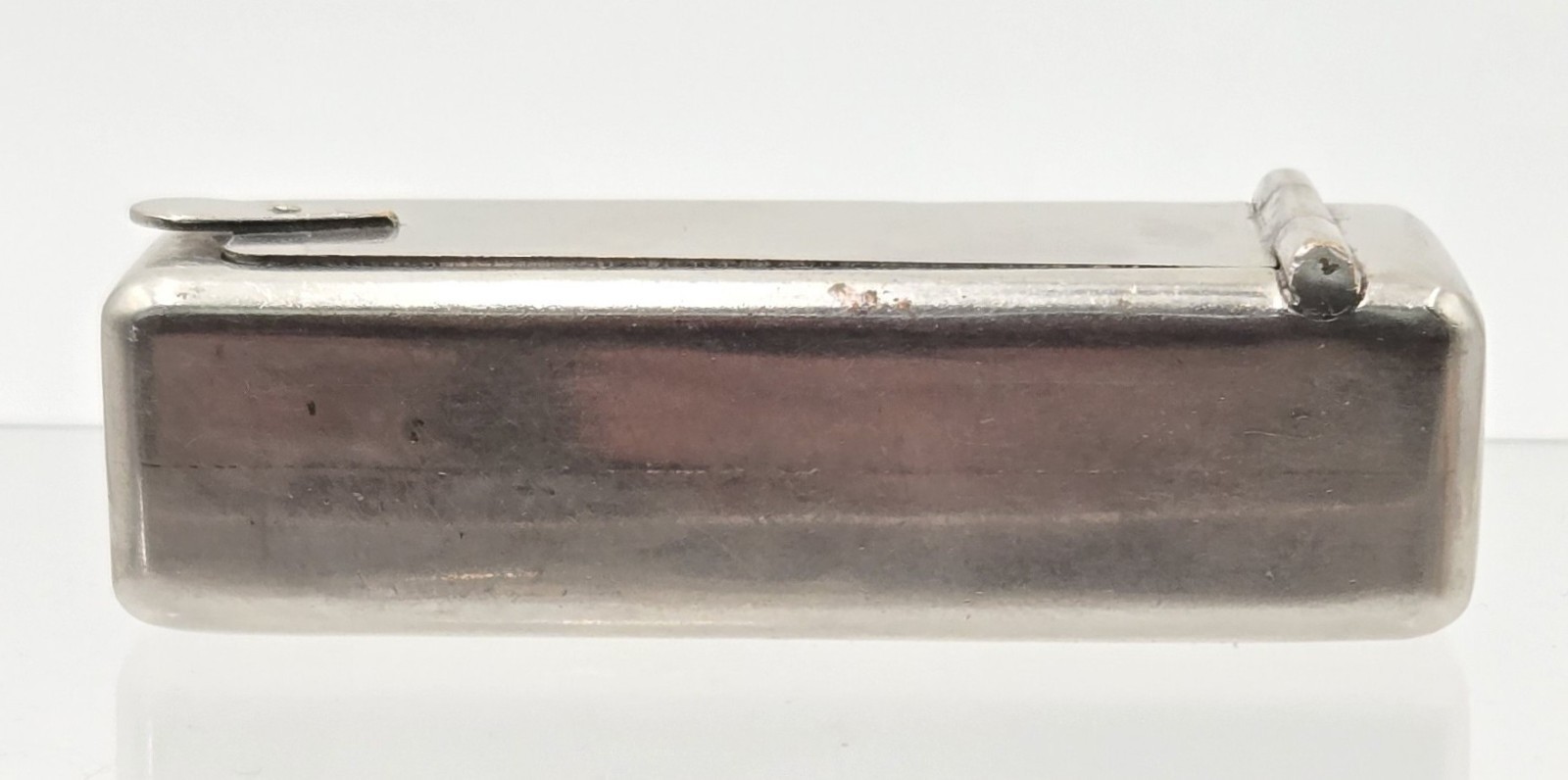 WWI Era Nickel-Plated Brass Trench Vesta Case – Rare Match-Holder Lid – MINT...