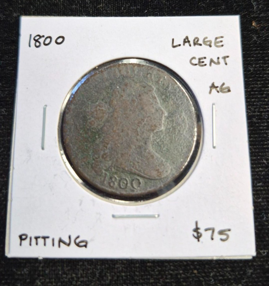1800 Large Cent- Pitting- AG