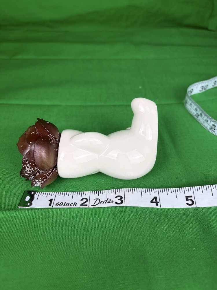 White Ceramic Sitting Figure Planter – Cute Modern Small Decorative