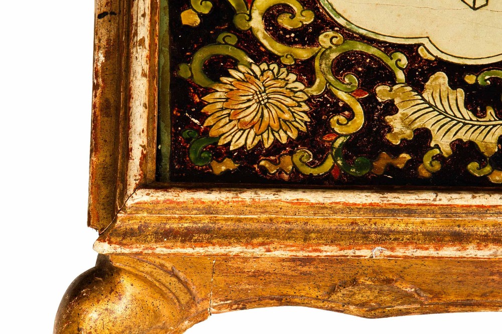 Hollywood Regency Painted Polychromed Low Coffee Table ca. 1940