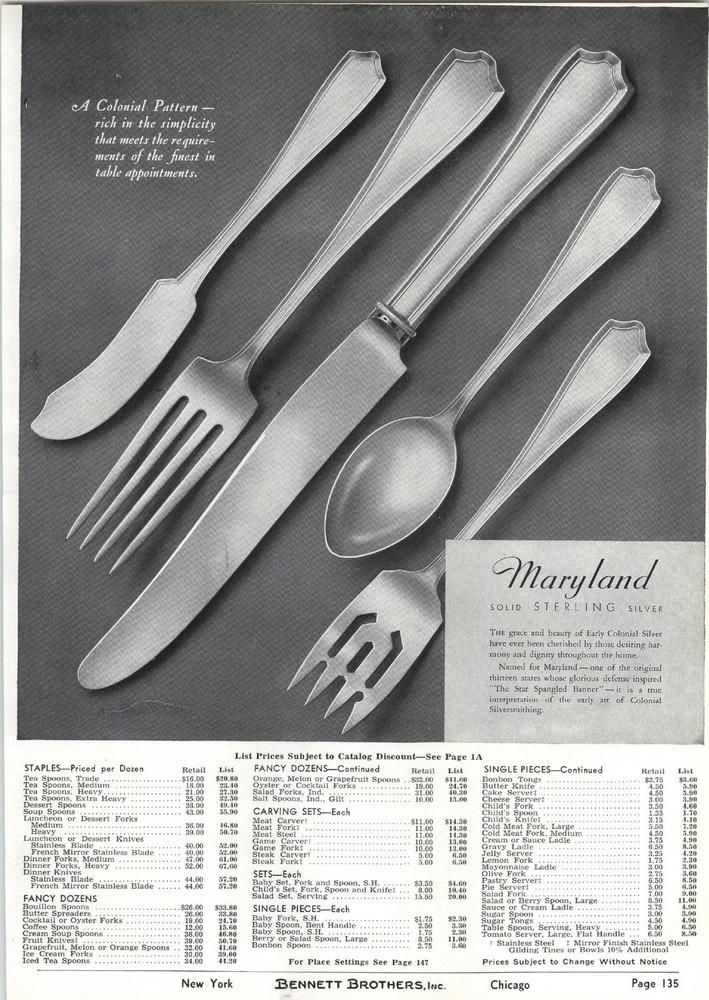 1939 PAPER AD Rogers Silverware Della Robbia Maryland Pattern
