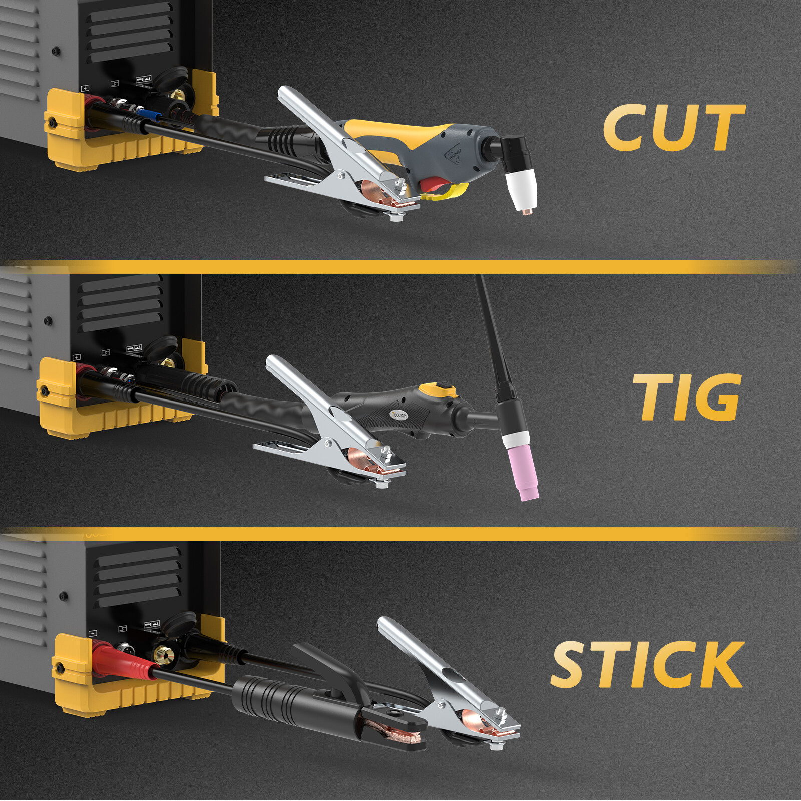 CUT/TIG/STICK 3 in 1 Welder, 50amp Plasma Cutter, 200amp TIG&MMA Welding Machine