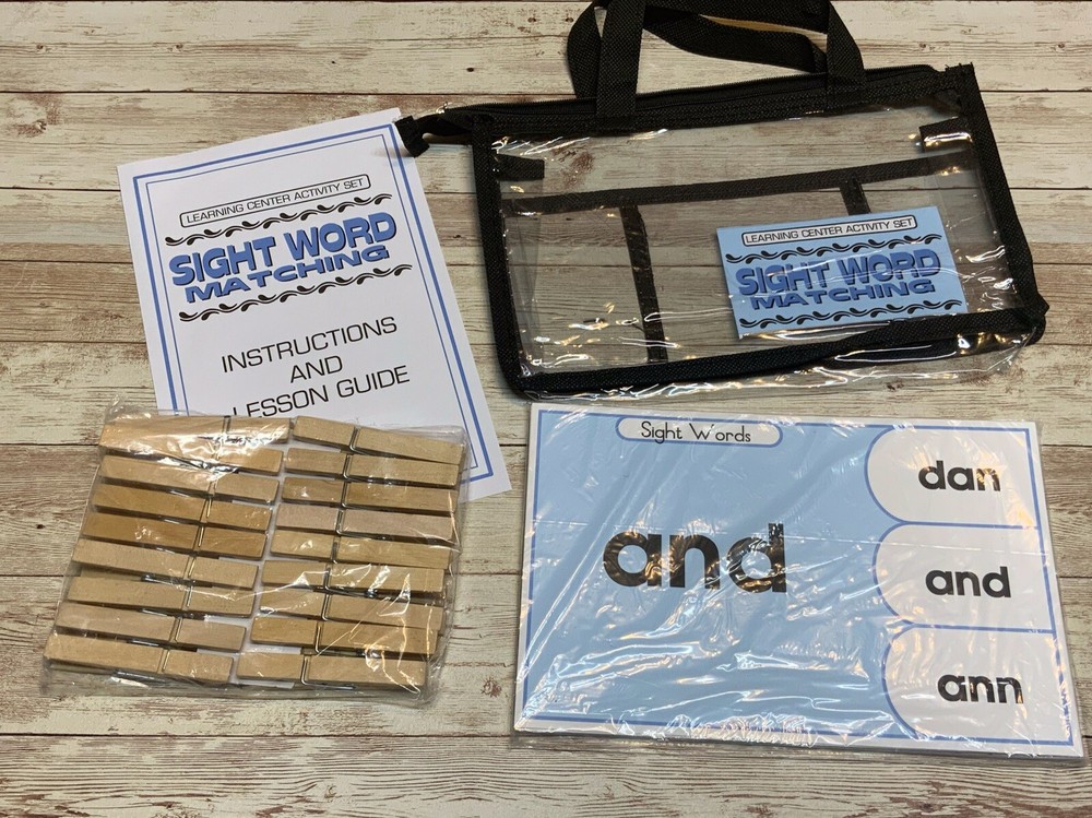 Learning Center Activity Set - Sight Word Matching- Clothespin Learning Center