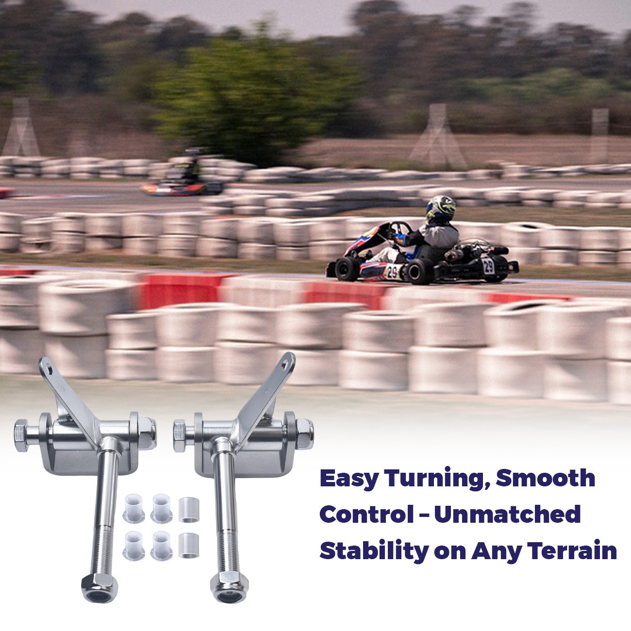 Go Kart Spindle 4.5"x5/8" Right Left Steering Bracket Axle Kit for 212cc 196cc