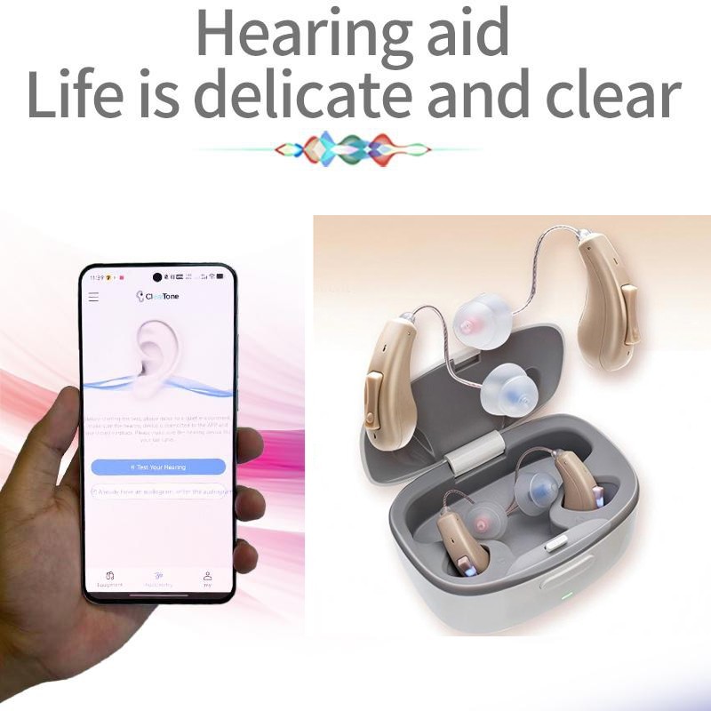 OTC Rechargeable Bluetooth Hearing Aids For Seniors, Self-Fitting APP Control