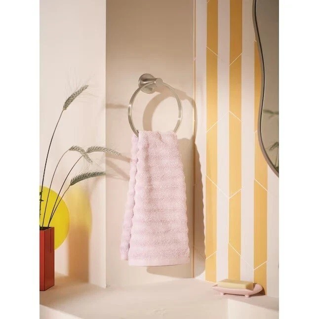 Moen Avri Brushed Nickel Round Towel Wall Mount Ring Y1486BN NEW