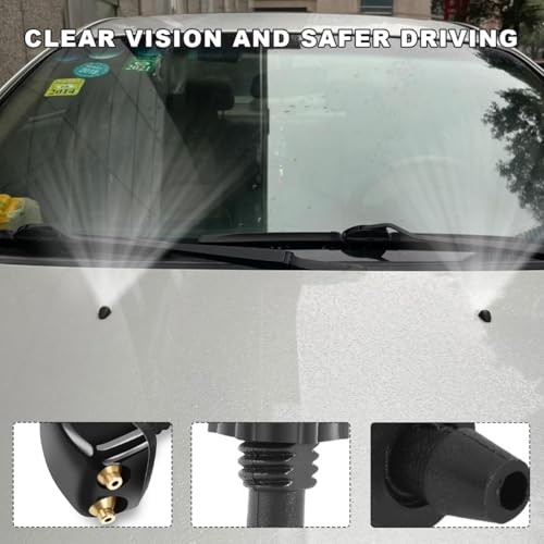 2 PCS Front Windshield Washer Nozzles, Double-Hole Windscreen Washer Sprayer