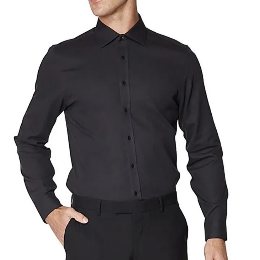 NWT Ben Sherman Slim Fit Black Button Down Dress Shirt Men’s M 15/15.5 32/33