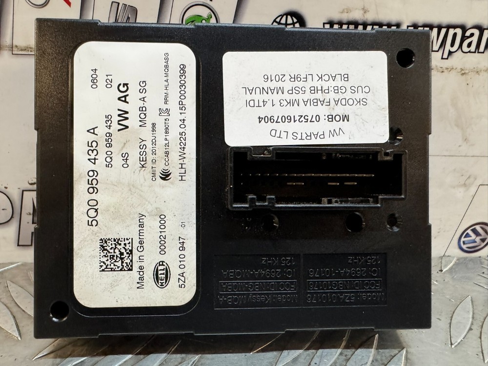 SKODA FABIA MK3 KEYLESS ENTRY MODULE 5Q0959435A 2015-2018