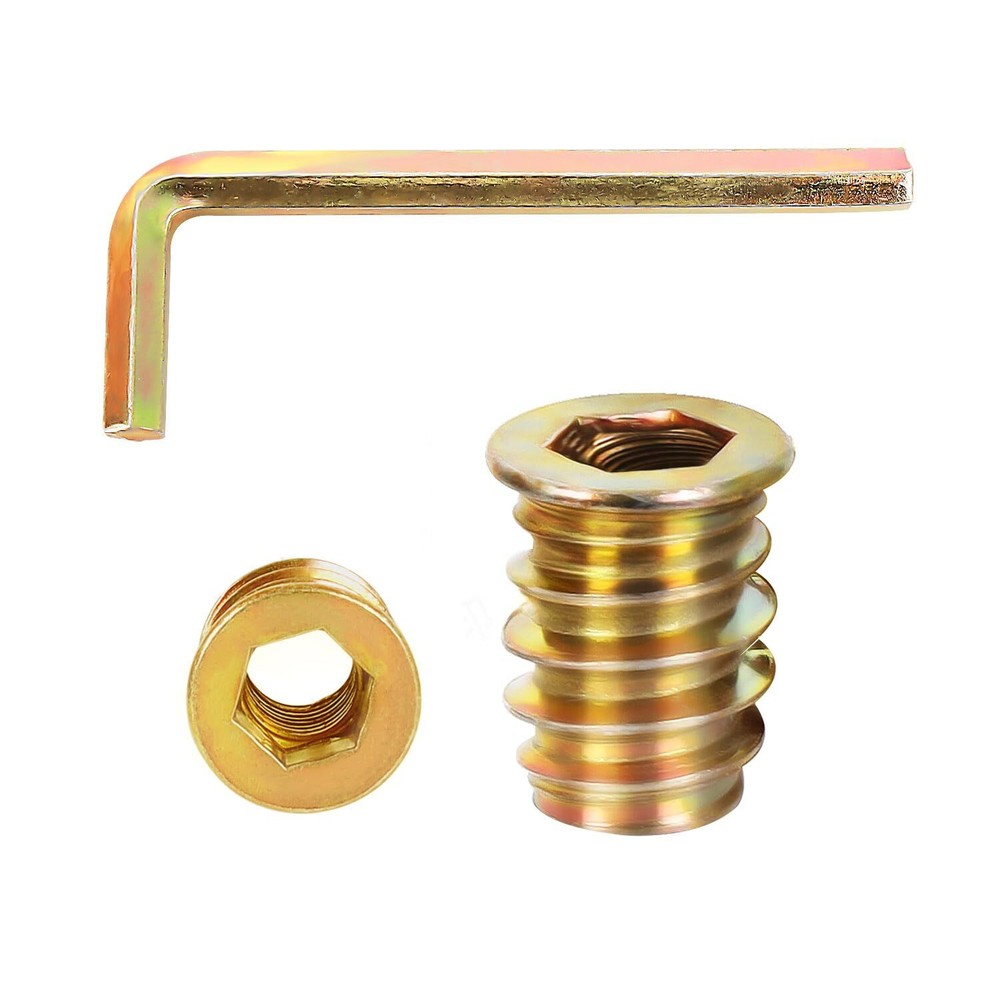 M10-1.5 x 25mm Threaded Inserts for Wood Hex Drive Wood Nut Inserts Exception...