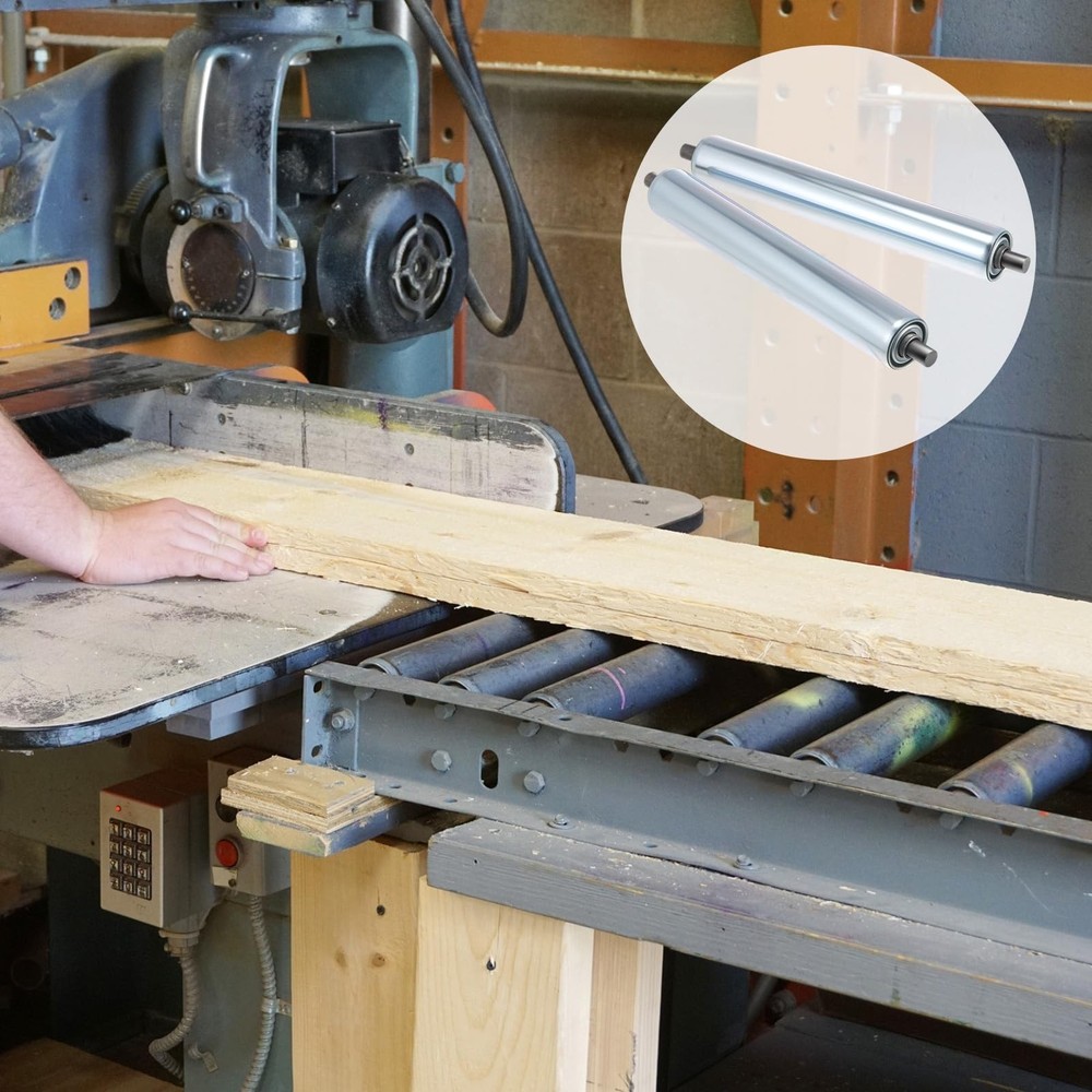 4 Sets 1.5 Conveyor Rollers with Stands for 10 Galvanized Applications