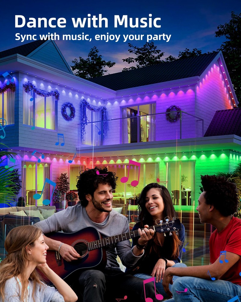 Permanent Outdoor Lights, 111ft with Smart 72 LED Light with App Control, DIY...