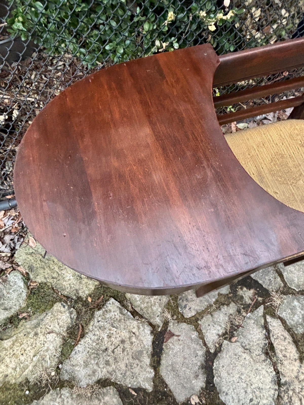 LOVELY!! ANTIQUE ART DECO ACCENT TELEPHONE TABLE GOSSIP BENCH CHAIR CURVED WOOD