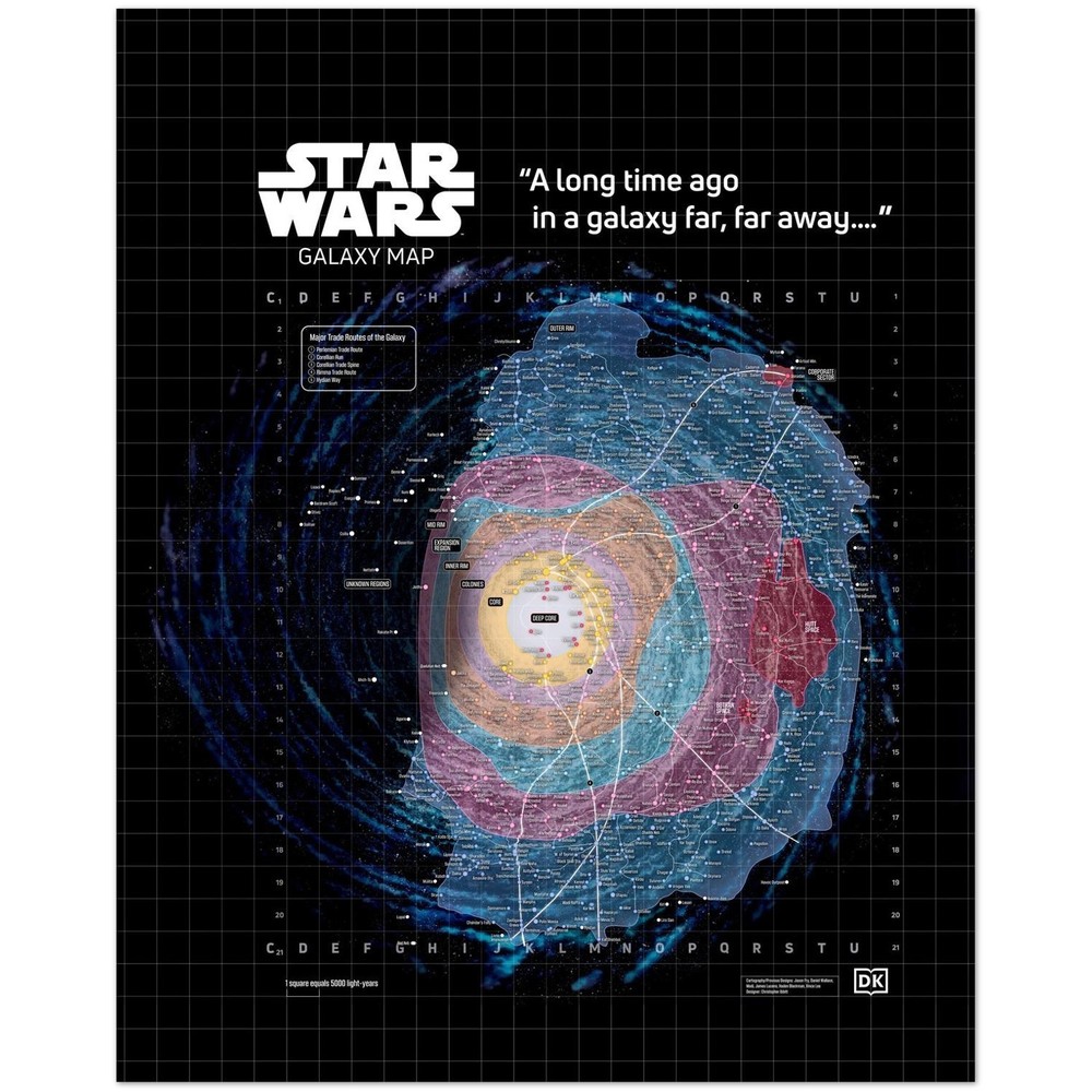 Star Wars Galaxy Map Sci Fi Wall Art Poster