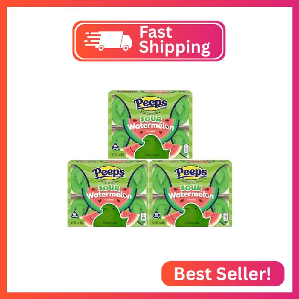 HUBZ PEEPS Easter Marshmallow Chicks, Variety Pack, 10 Count (Assorted Flavors &