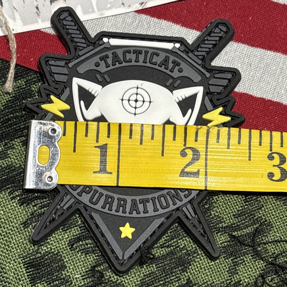 PvC 3D Tactical Opurrations Cat Hook And Loop Patch High Quality 3d