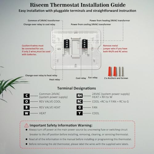 NonProgrammable Thermostat for Home, Single-Stage Systems,Digital Energy White