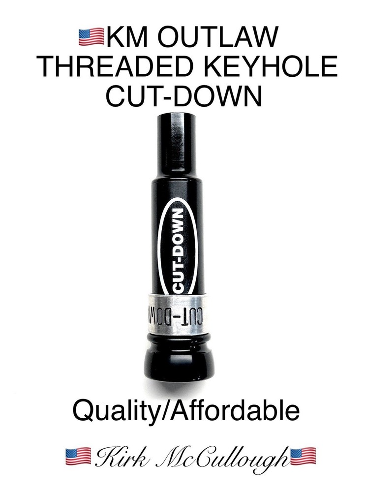 🇺🇸Kirk McCullough OUTLAW CUT-DOWN Duck Call. Threaded Keyhole Insert.