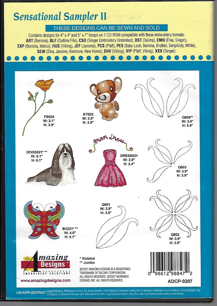 Amazing Designs - Sensational Sampler II (CD-ROM)