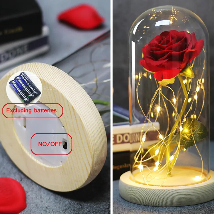 Beauty and The Beast Rose LED Enchanted Galaxy Rose Eternal Flower Lighted Décor