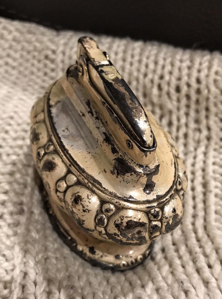 VINTAGE RONSON CROWN TABLE LIGHTER SILVER PLATED