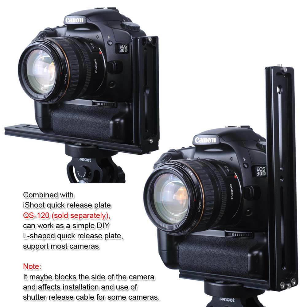 2 Plate =Universal Vertical Quick Release Plate Camera Grip for Tripod Ball Head