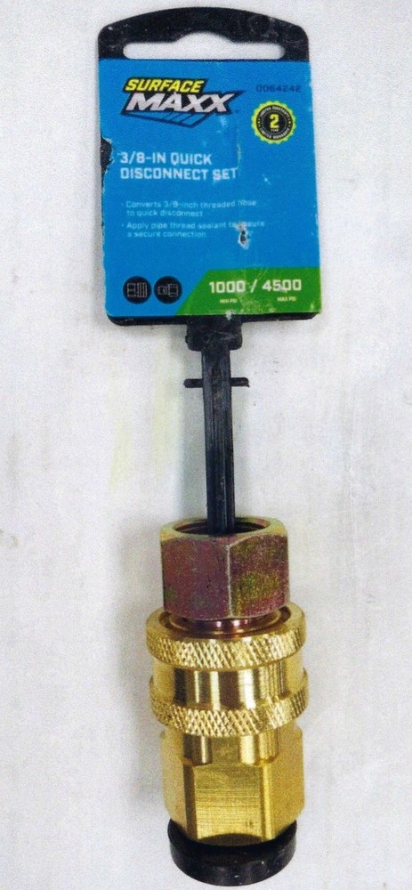 Surface Maxx Pressure Washer 3/8" Threaded Quick Connect Set 4500 PSI-3 Pack-New