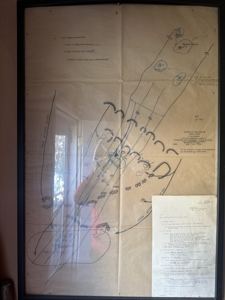 World War 2 1942 Battle Plan  Situational Map Ft Leavenworth