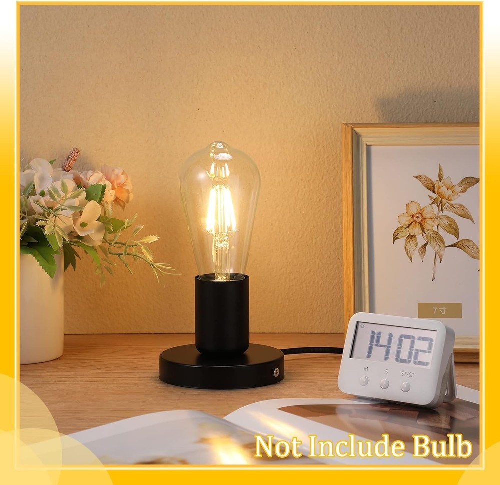 2 Pcs Polished Metal Desktop Lamp Base E26 E27 Screw Light Bulb Holder Socket...