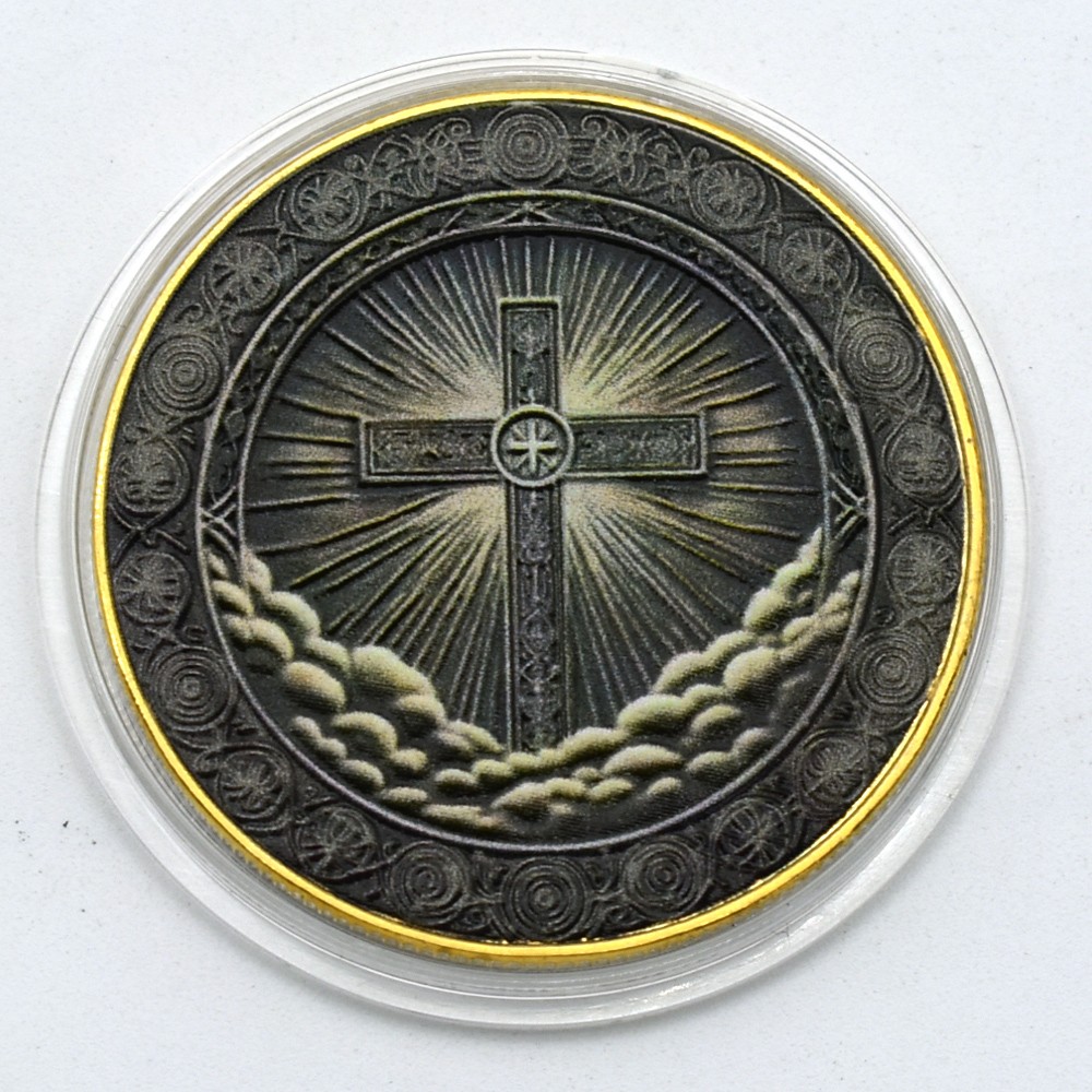 Jesus Christ Cross Coin “It's Not Religion, It's A Relationship” Golden Medal