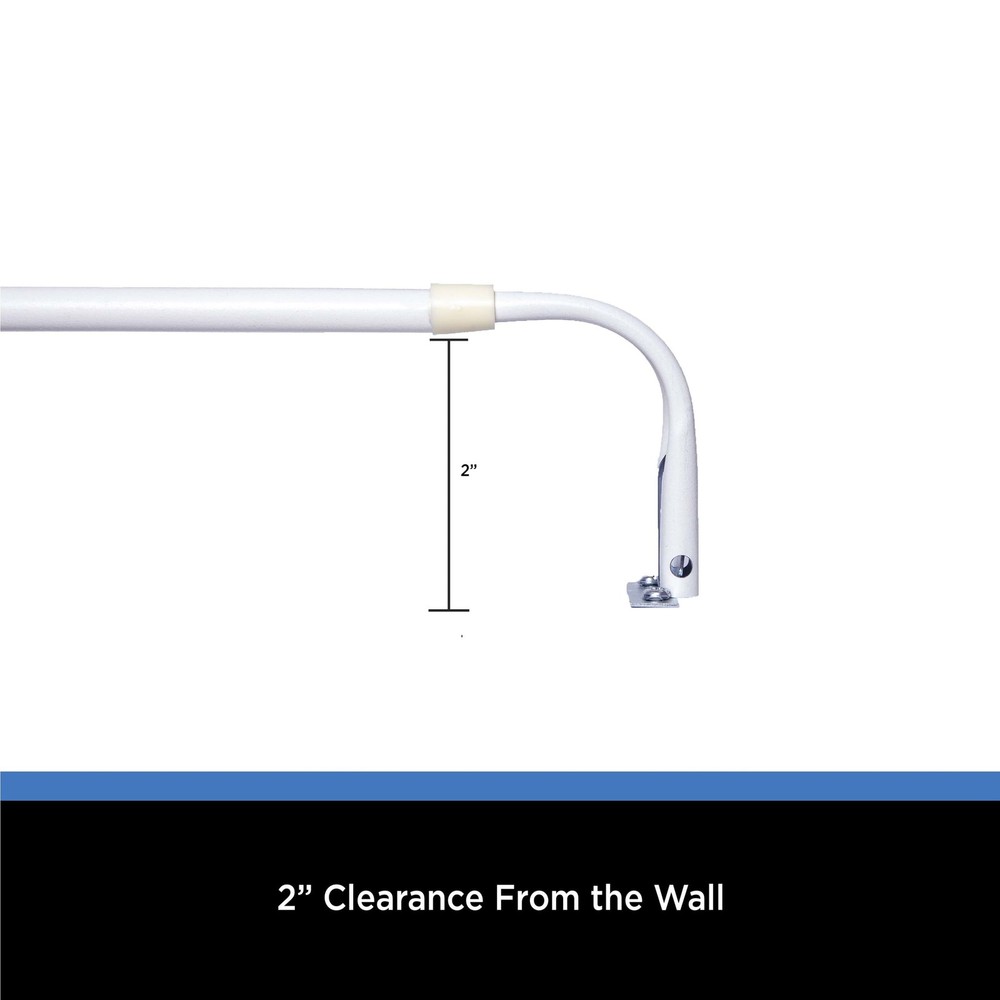 2" Basic Metal Wrap Around Adjustable Curtain Rod 84-120" Adjustable Length
