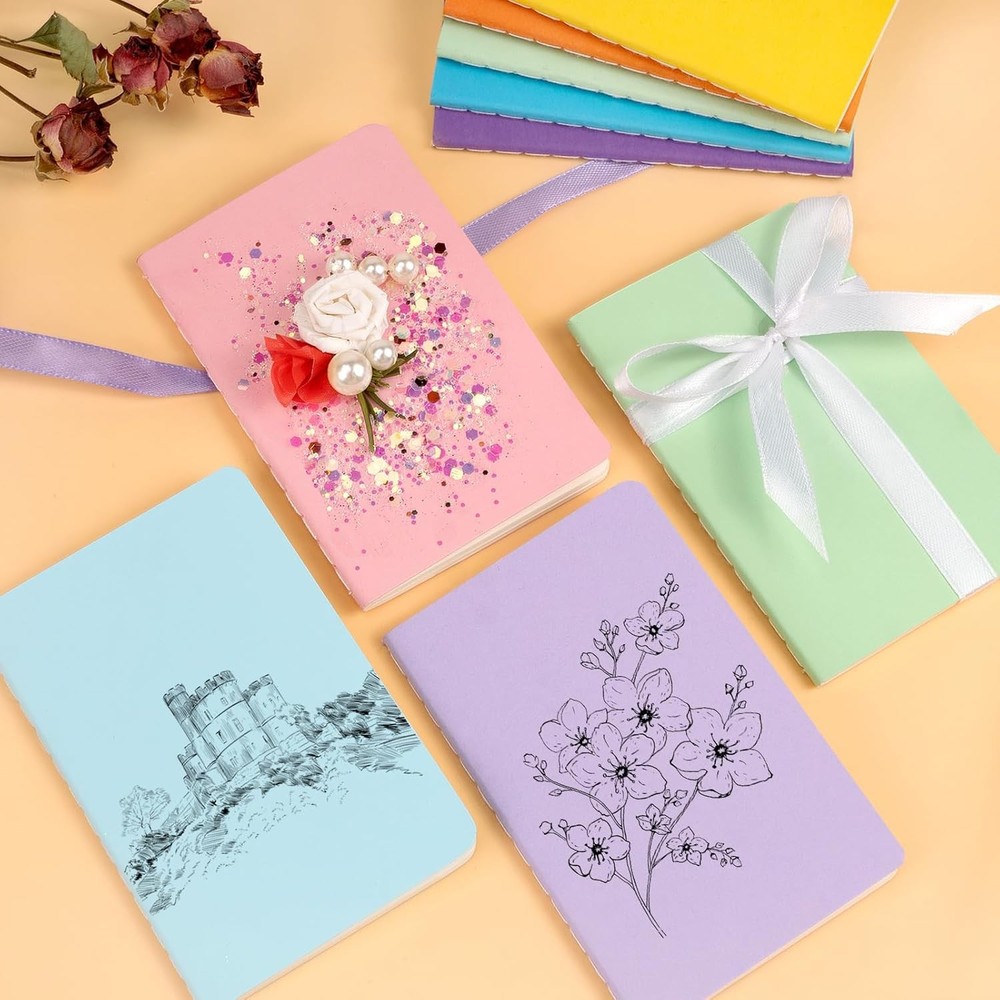 60 Packs Pocket Notebook 2.5" X 4" Mini Notebooks Bulk Thread Stitching Small