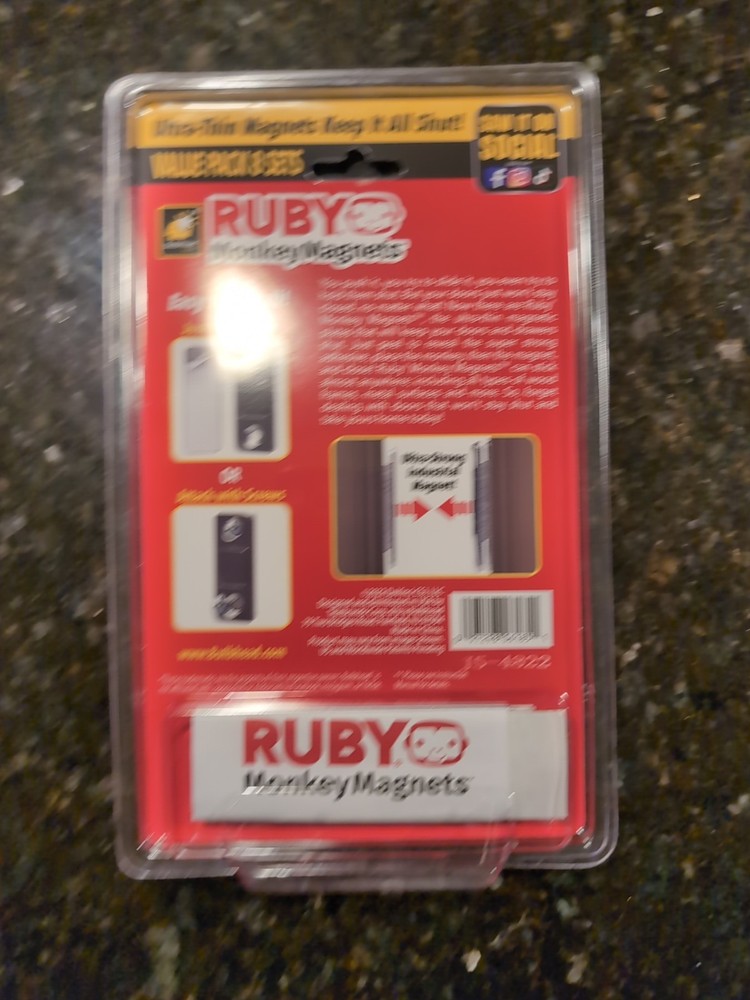AS-SEEN-ON-TV Ruby Monkey Magnets ~ Ultra-Thin Magnetic Plates Keep It All Shut