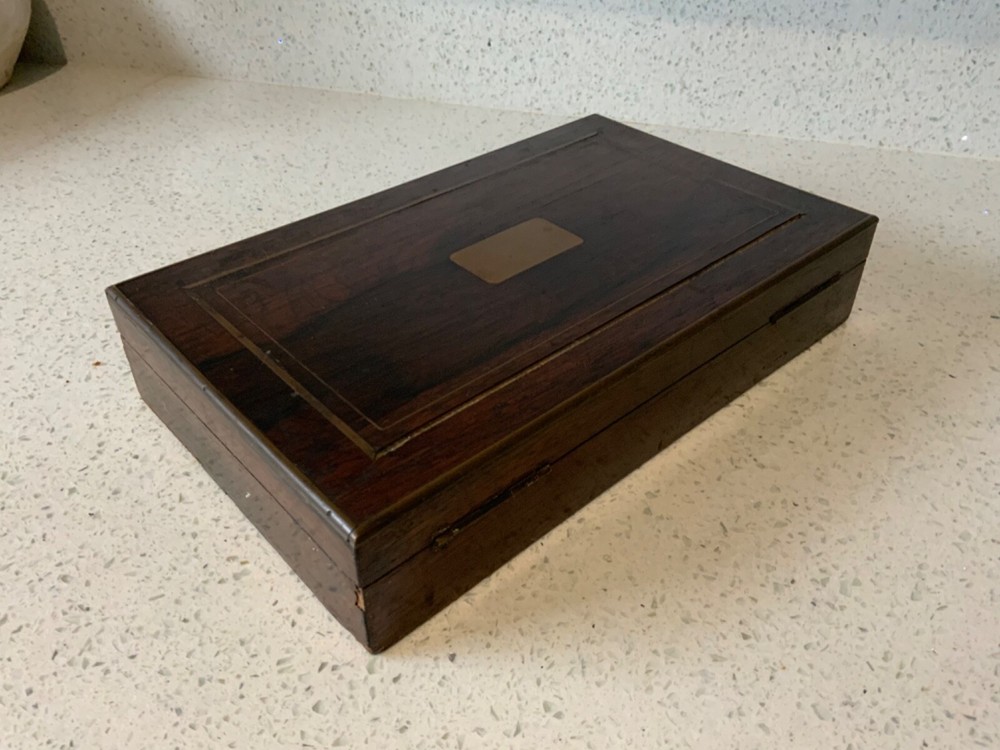 Antique Brass Geometry draftsmanship technical Drawing Instruments Set 1879 key