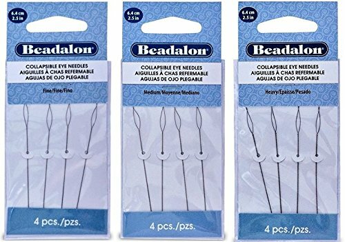 Beadalon Collapsible Eye Needles 2.5 Fine + Medium + Heavy Combo BPCEND-CMB01