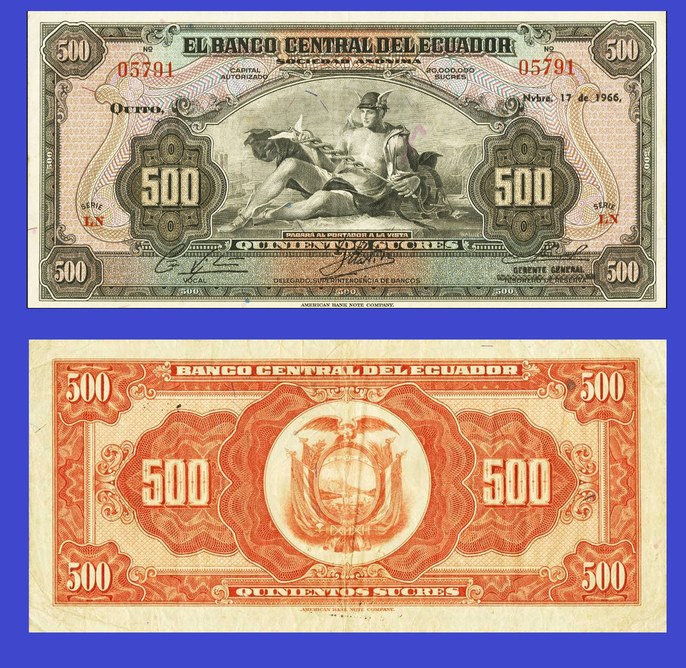 Ecuador 500 sucres 1966 *  Copy
