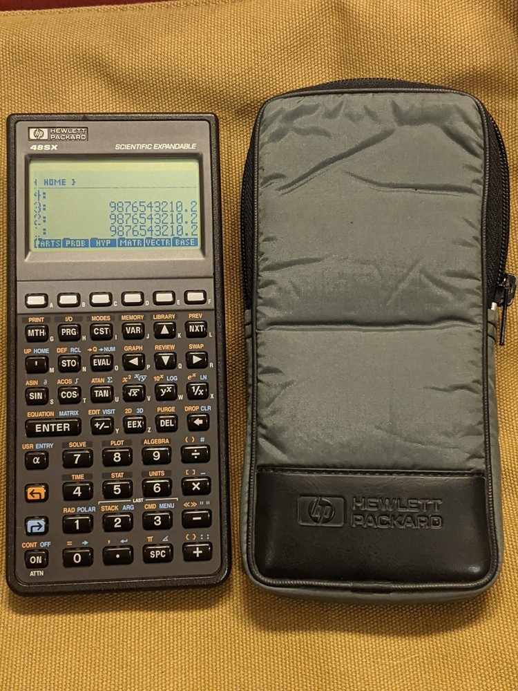 HP 48SX Scientific Expandable Calculator With Case Missing 1 Vertical Column