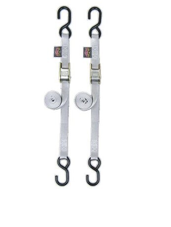 Powertye 1" Standard Cam Buckle Tie Downs Silver (22264)