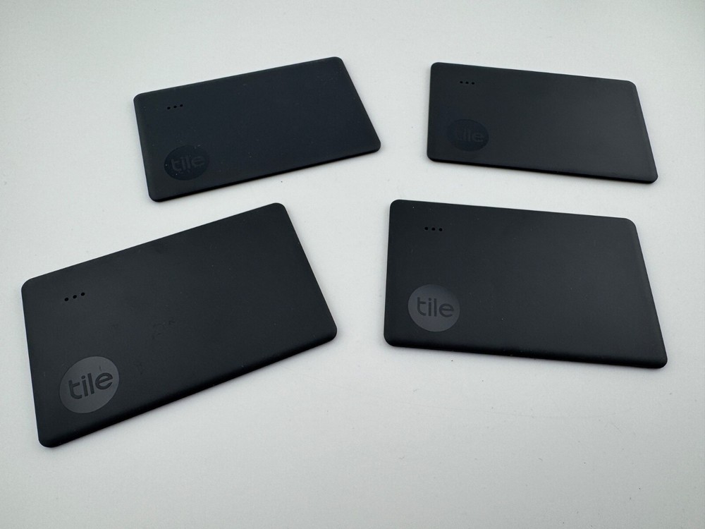 [4-PACK] TILE SLIM [BLACK] BLUETOOTH WALLET ITEM TRACKER FINDER - [RE-23001]
