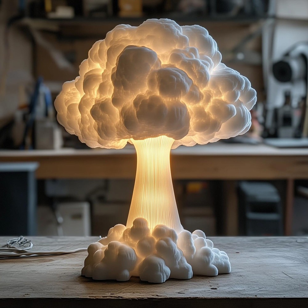 Mini Explosion 3D Mushroom Cloud Shape Night Light Atmosphere Lamp Gift