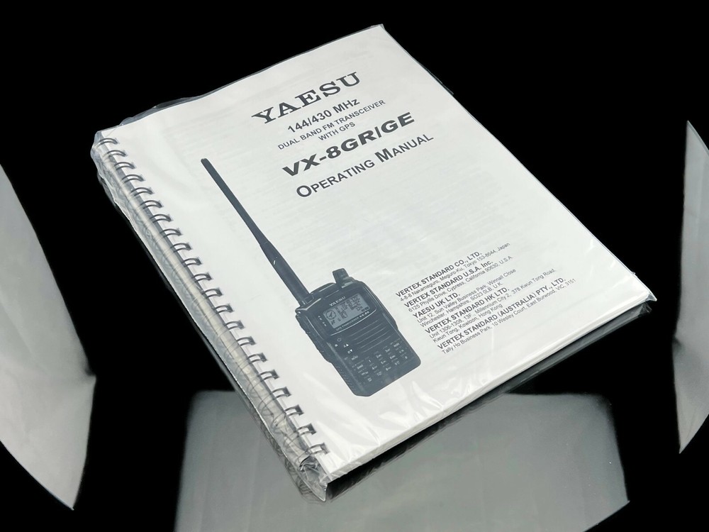 Yaesu VX-8GR GE Instruction Manual Operating Guide Coil Bound