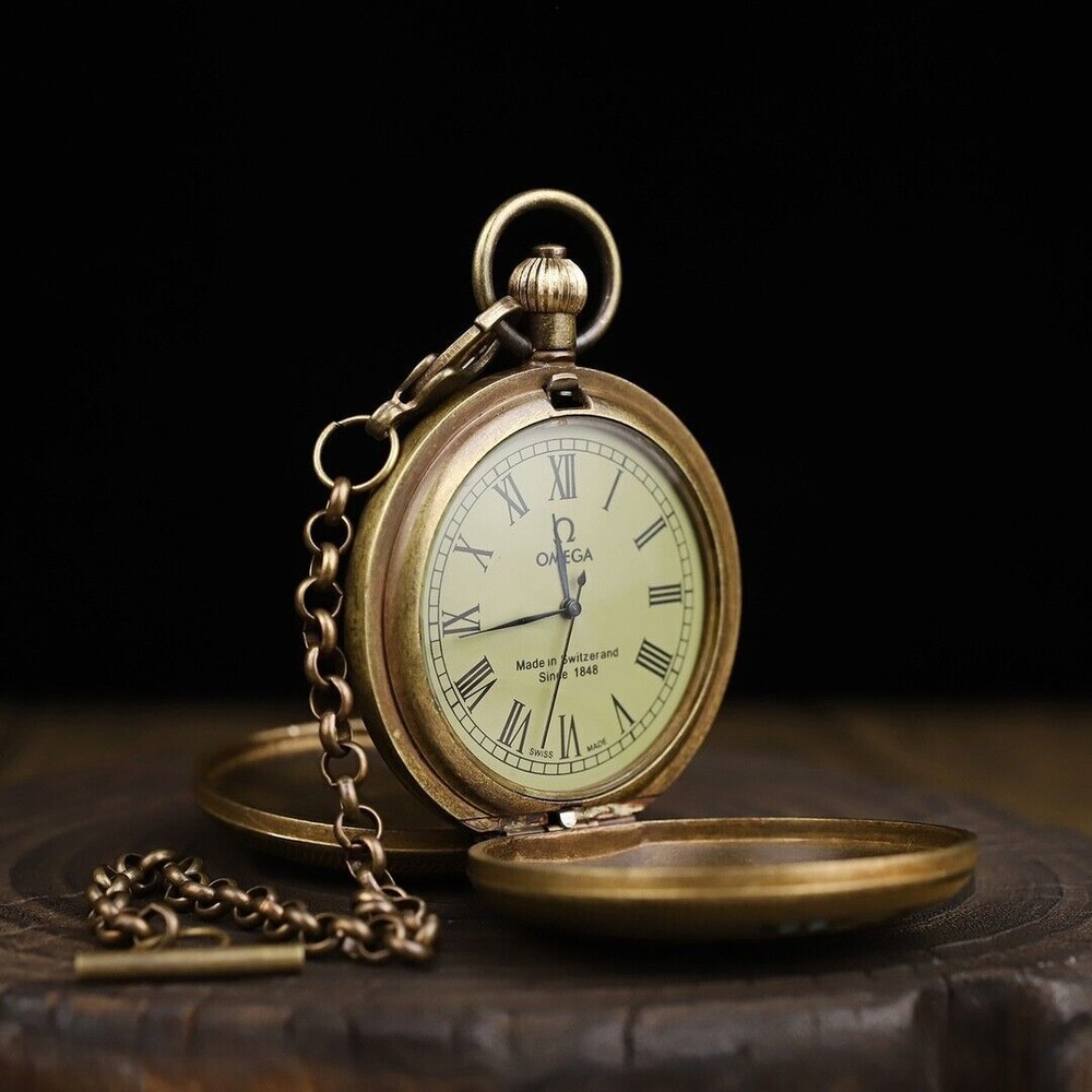 Double copper mechanical pocket watch