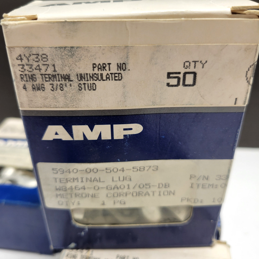 AMP 33471 Ring Terminal Connector ** 4 boxes x 50 *