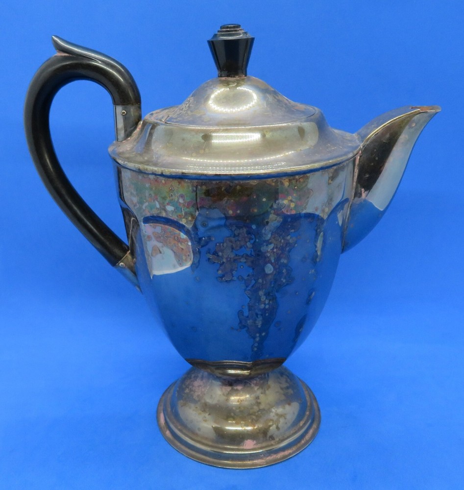 Silver plate electroplate vintage Victorian antique footed coffee pot