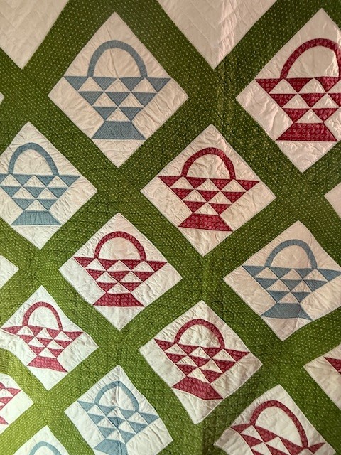 Glorious 19Th Century Basket Quilt