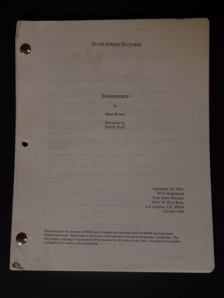 Barbershop [2001], Mark Brown - Movie Script