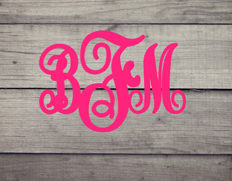 Script Monogram- Great gift idea for Yeti, Cellphones, Auto, Laptop